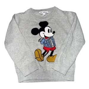 Baby GAP Disney Mickey Mouse Grey Knit Sweater Long Sleeve‎ Size Baby